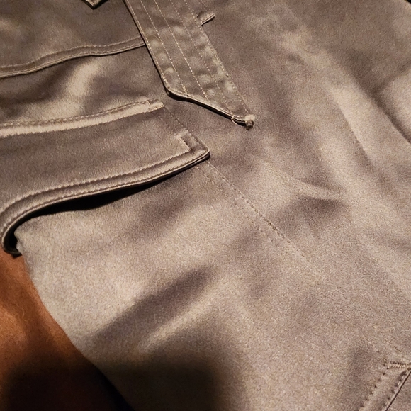 Whbm tapered grey silk cargo pants size 14 - Picture 7 of 9
